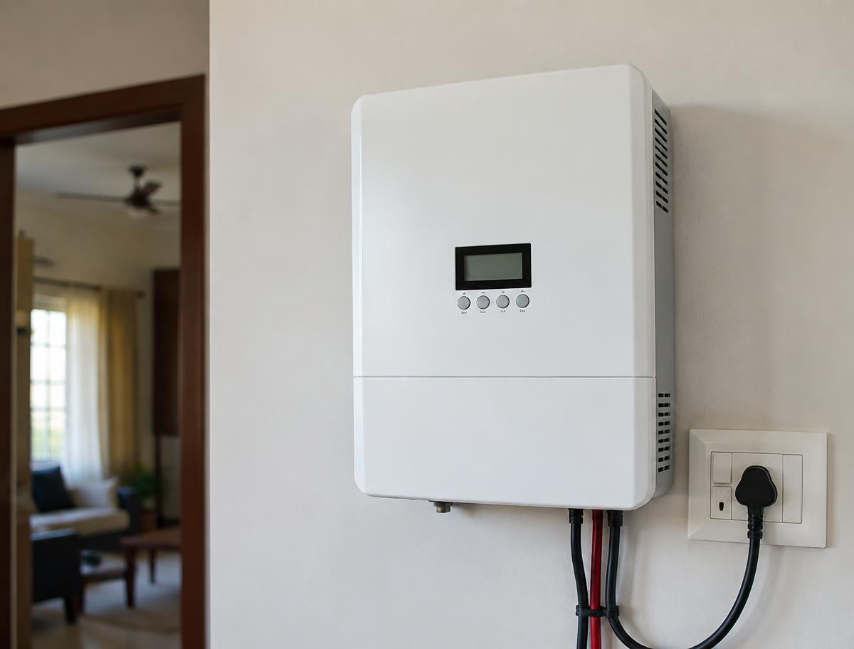 Home inverter installed on a wall in Gurugram